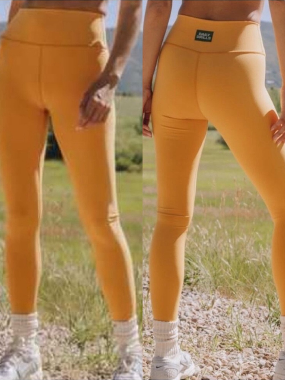 Daily Drills Go! High Rise Leggings Honey Gold Mustard Yellow